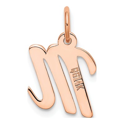 14K Rose Gold Small Letter M Pendant – view 3