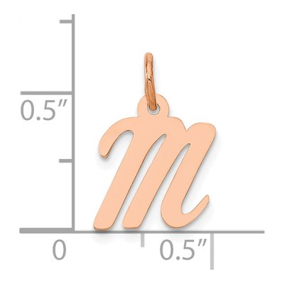 14K Rose Gold Small Letter M Pendant – view 4