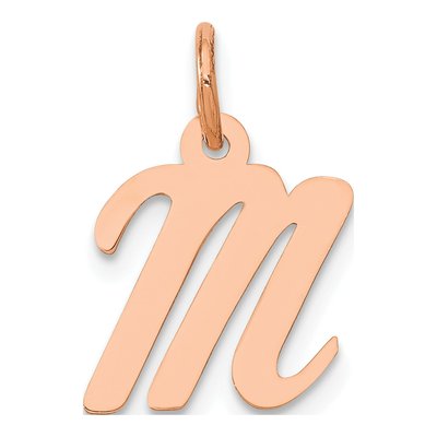 14K Rose Gold Small Letter M Pendant