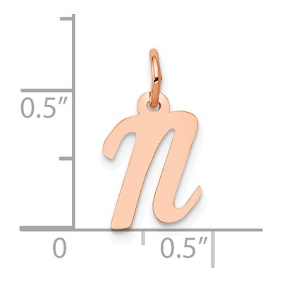 14K Rose Gold Letter N Charm – view 5