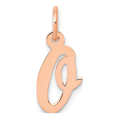 14K Rose Gold Letter O Charm