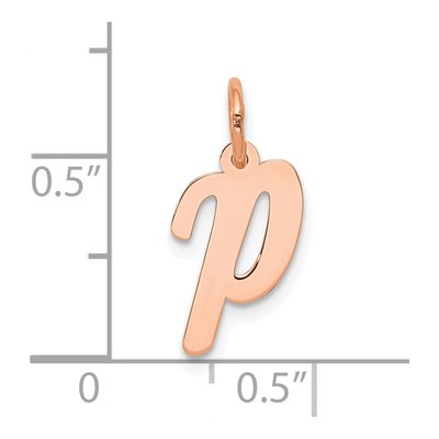 14K Rose Gold Letter P Charm – view 5