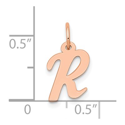 14K Rose Gold Letter R Charm – view 5