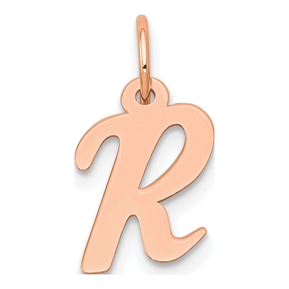 14K Rose Gold Letter R Charm