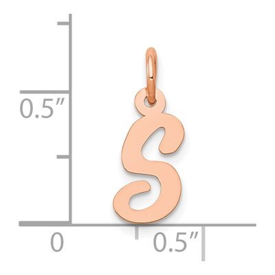 14K Rose Gold Small Letter S Charm – view 5