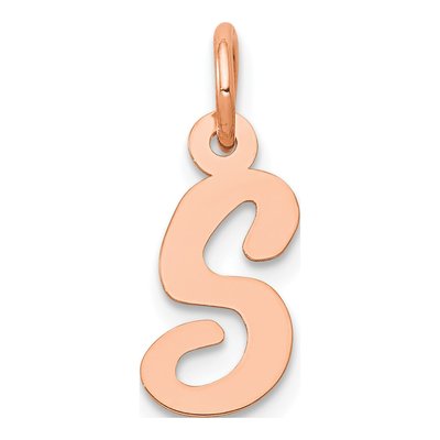 14K Rose Gold Small Letter S Charm