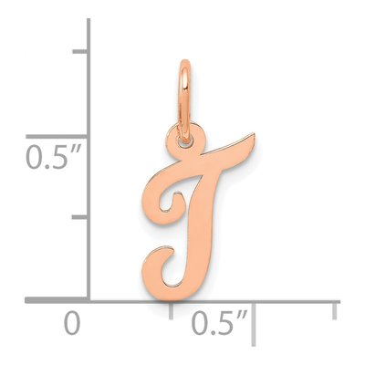 14K Rose Gold Small Letter T Charm – view 5