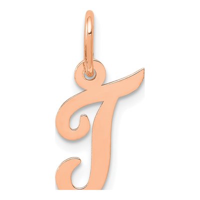 14K Rose Gold Small Letter T Charm