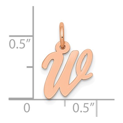14K Rose Gold Small Letter W Pendant – view 5