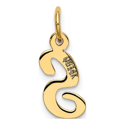 14K Yellow Gold Script Letter S Charm – view 4
