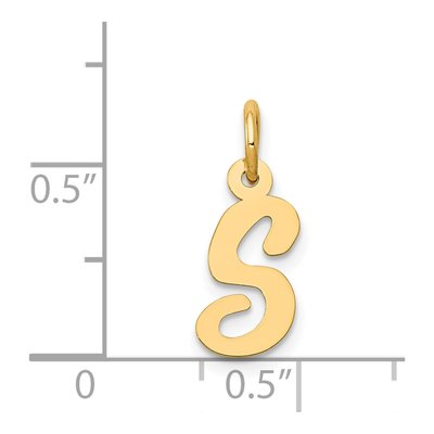 14K Yellow Gold Script Letter S Charm – view 5