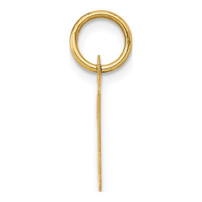 14K Yellow Gold Script Letter T Charm – view 3