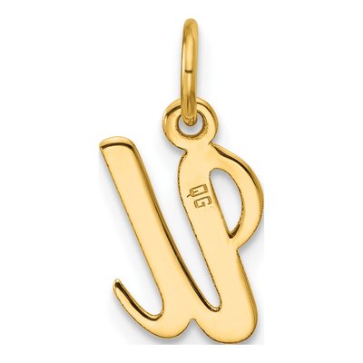 14K Yellow Gold Small Script Letter U Charm – view 3