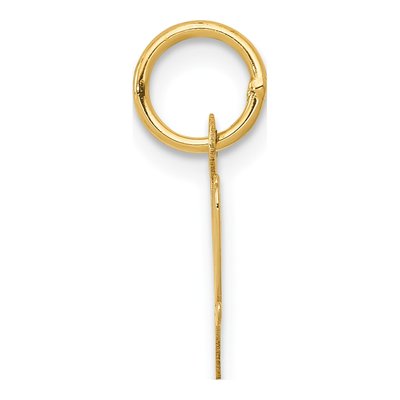 14K Yellow Gold Small Script Letter W Charm – view 3