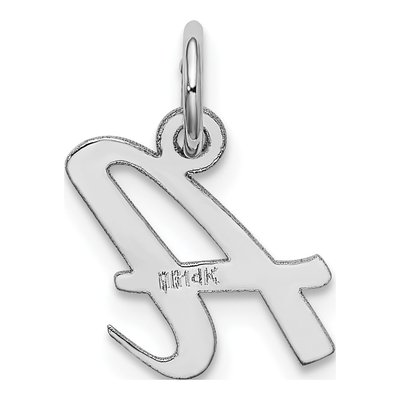 14K White Gold Letter A Charm – view 4