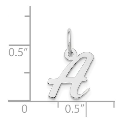 14K White Gold Letter A Charm – view 5