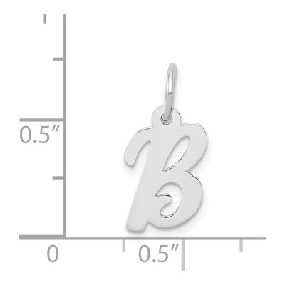 14K White Gold Script Letter B Charm – view 5