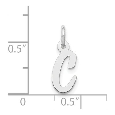 14K White Gold Letter C Charm – view 5