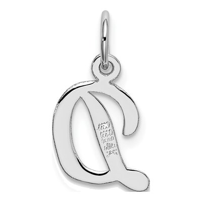 14K White Gold Letter D Pendant – view 4