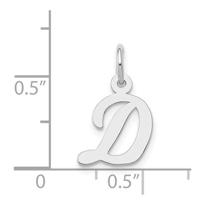 14K White Gold Letter D Pendant – view 5