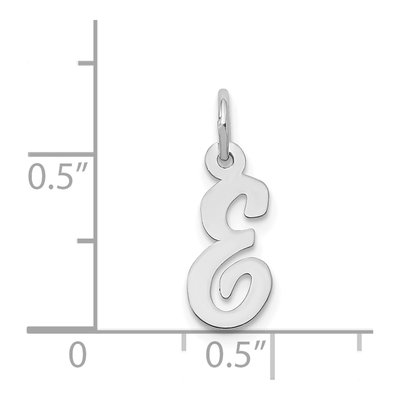 14K White Gold Script Letter E Charm – view 4