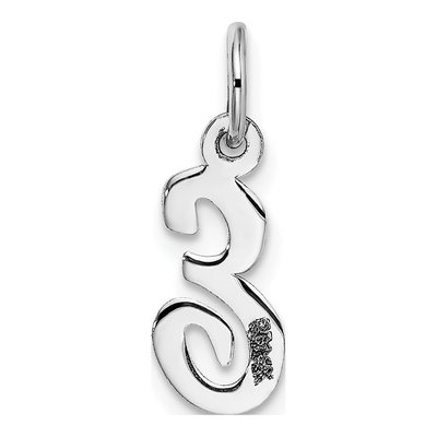 14K White Gold Script Letter E Charm – view 5