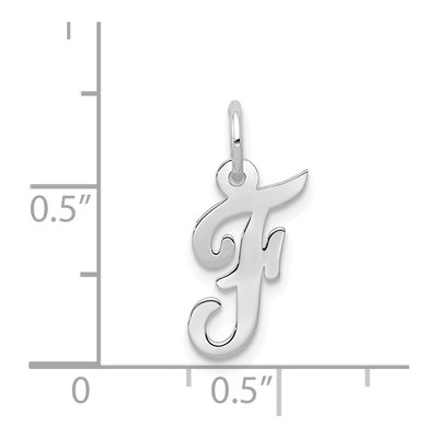 14K White Gold Letter F Pendant – view 4
