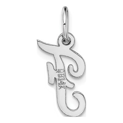 14K White Gold Letter F Pendant – view 5