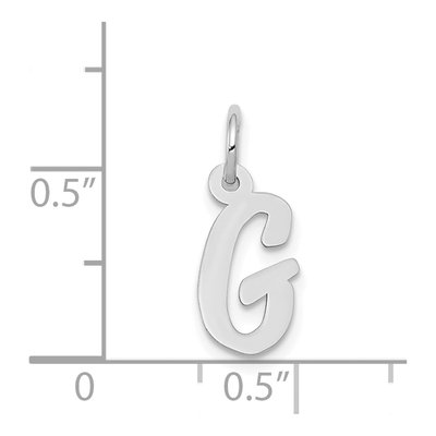 14K White Gold Letter G Pendant – view 4