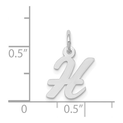 14K White Gold Letter H Charm – view 4