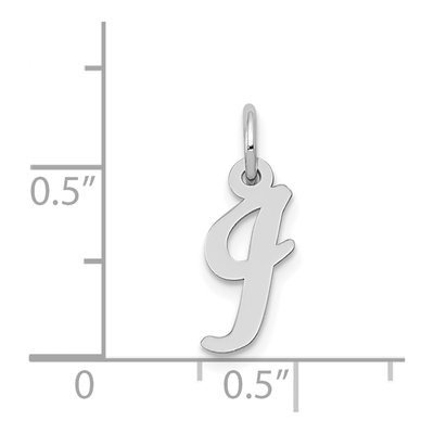 14K White Gold Initial I Pendant – view 4