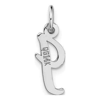 14K White Gold Initial I Pendant – view 5