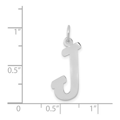 14K White Gold Letter J Pendant – view 4
