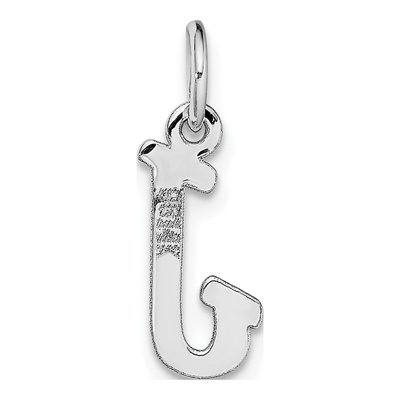 14K White Gold Letter J Pendant – view 5