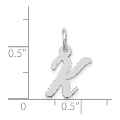 14K White Gold Small Letter K Charm – view 4