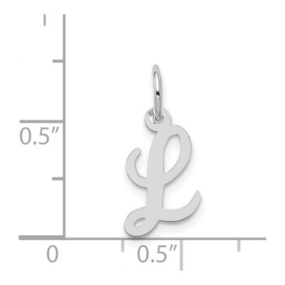 14K White Gold Letter L Charm – view 4