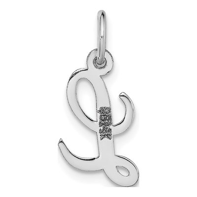 14K White Gold Letter L Charm – view 5