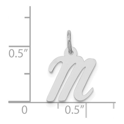 14K White Gold Script Letter M Pendant – view 4