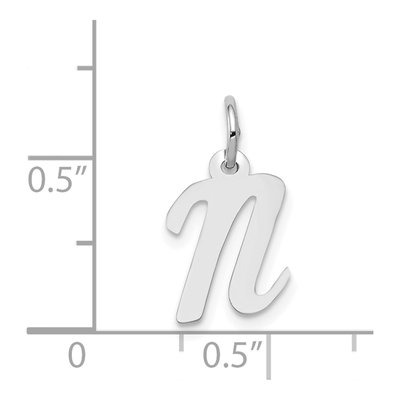 14K White Gold Letter N Charm – view 4