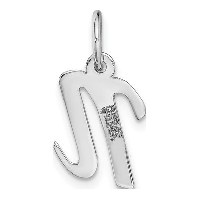 14K White Gold Letter N Charm – view 5