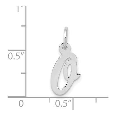 14K White Gold Letter O Charm – view 4