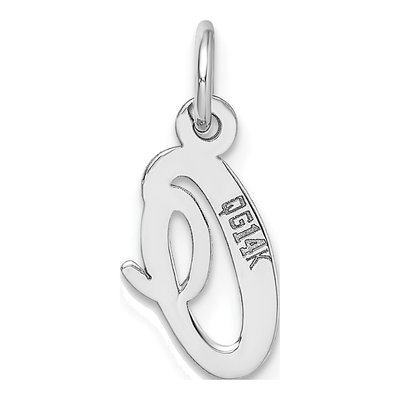 14K White Gold Letter O Charm – view 5