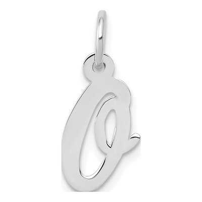 14K White Gold Letter O Charm
