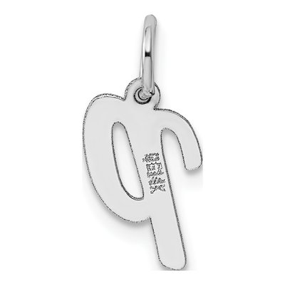 14K White Gold Letter P Charm – view 5