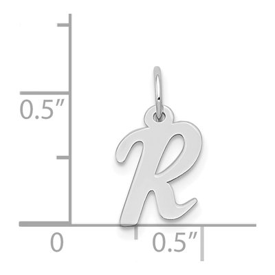 14K White Gold Letter R Charm – view 4