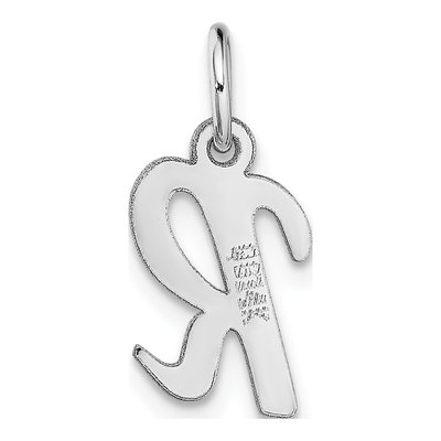 14K White Gold Letter R Charm – view 5