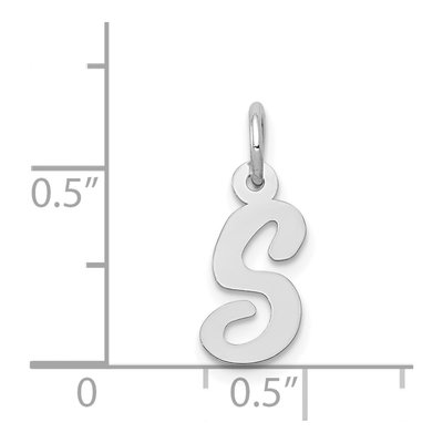 14K White Gold Letter S Charm – view 4