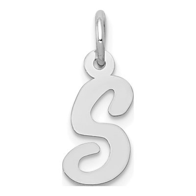 14K White Gold Letter S Charm