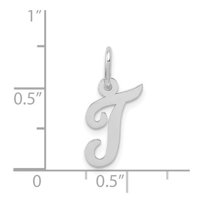14K White Gold Letter T Charm – view 4
