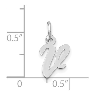 14K White Gold Letter V Charm – view 4